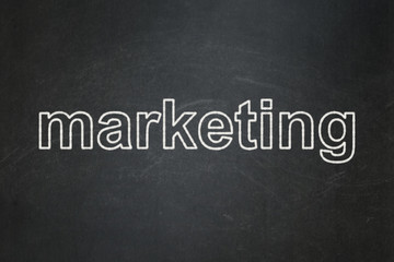 Obraz premium Marketing concept: Marketing on chalkboard background