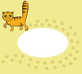 yellow frame background with cat