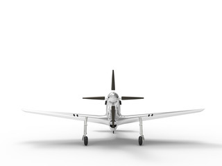 p-51 mustang, chrome plane front view