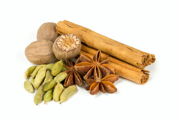 spices over white