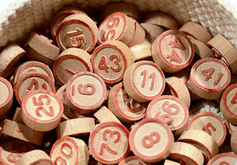 Container of bingo numbers