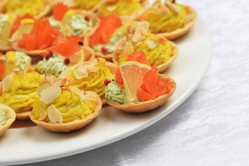 tartlets with  salmon