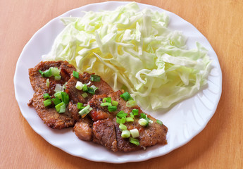 Shogayaki. Japanese food. Ginger Pork