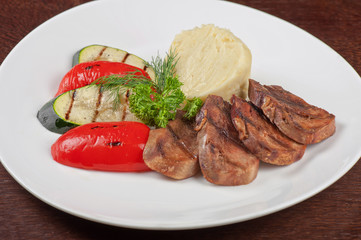 tongue with grilled vegetable