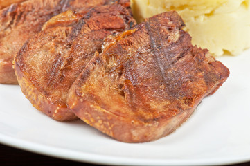 tongue with grilled vegetable