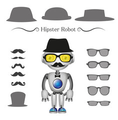 vector hipster robot