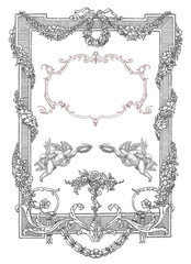 Cartouches set illustration