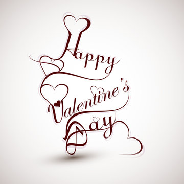 Happy valentine's day heart for lettering text design card vecto