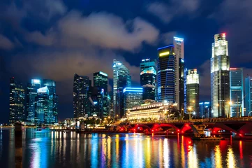 Vlies Fototapete Singapur Skyline von Singapur