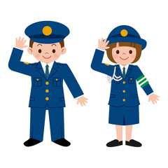 警察の格好をした子供