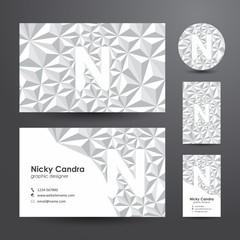 Business card template letter N