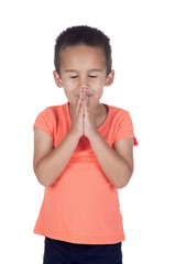 little boy with orange  shirt