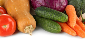 Composition of different vegetables isolated on white