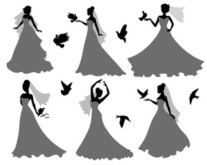 Bride and birds.