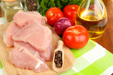 Raw turkey meat close up