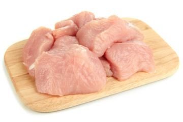 Raw turkey meat isolated on white