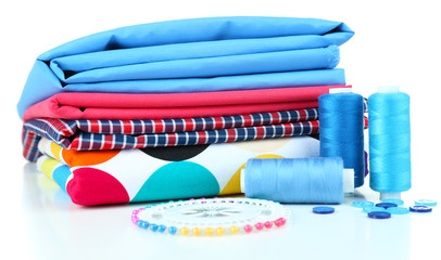 Sewing accessories isolated on white