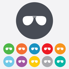Aviator sunglasses sign icon. Pilot glasses.