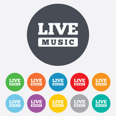 Live music sign icon. Karaoke symbol.