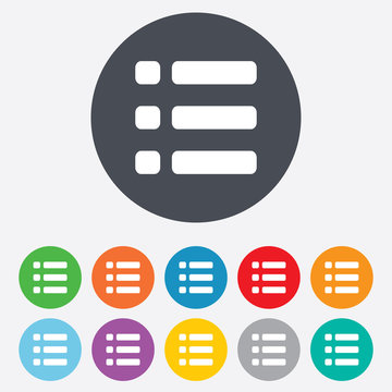 List Sign Icon. Content View Option Symbol.