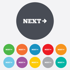Arrow sign icon. Next button. Navigation symbol