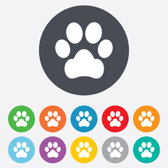 Dog paw sign icon. Pets symbol. © blankstock