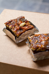 brownie closeup, shallow depth