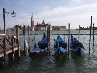 Fototapeta na wymiar Gondolas in Venice.