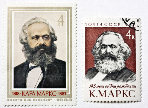 Soviet Union Retro Post Stamp. Karl Marx