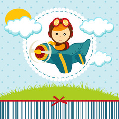 baby boy pilot - vector illustration © nataka