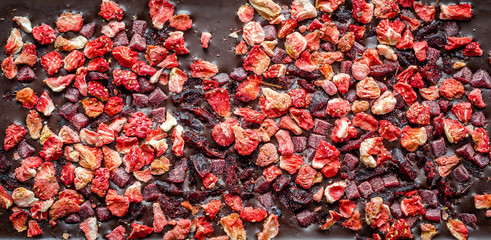 Luxury chocolate bar with dried berries