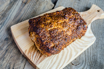 Grilled meat with dijon mustard