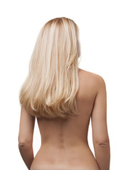 back of girl with beautiful long blonde hair © arizanko