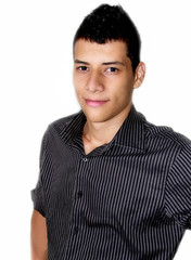 young and handsome man in a white  background