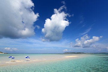 真夏の南国の美しいビーチ