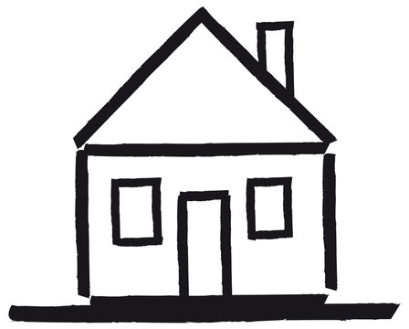 recommend clip art: Der Traum vom Eigenheim, Haus mit Satteldach - abstrakter Vektor, Absicherung und Versicherung, vektor, isoliert