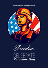 American Veteran Serviceman Greeting Card