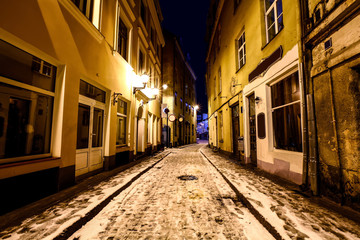 Christmas night in Old Riga in Latvia
