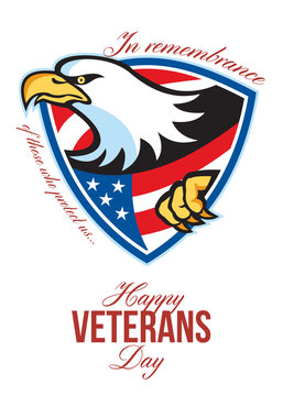 Happy Veterans Day American Eagle Greeting Card