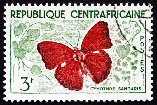 Postage stamp Central African Republic 1961 Cymothoe Sangaris, B
