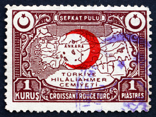Postage stamp Turkey 1934 Map of Turkey