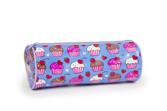 A pencil case isolated against a white background