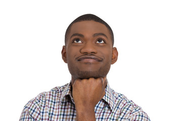 Obraz premium Young business man, daydreaming, thinking about future