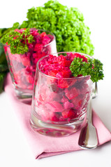 Vegan beetroot salad