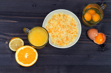 Ingredients for cooking French cream