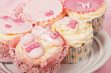 Cupcakes for a newborn baby girl