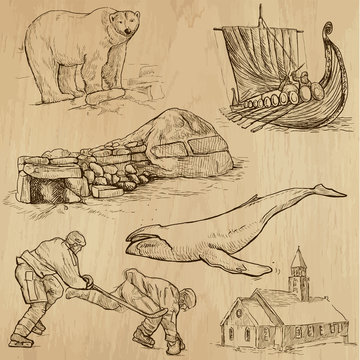 SCANDINAVIA set no.2 - Collection of hand drawn illustrations