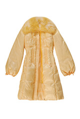 yellow padded coat with zip fastener