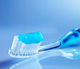 toothbrush with toothpaste
