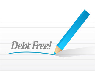 debt free message illustration design